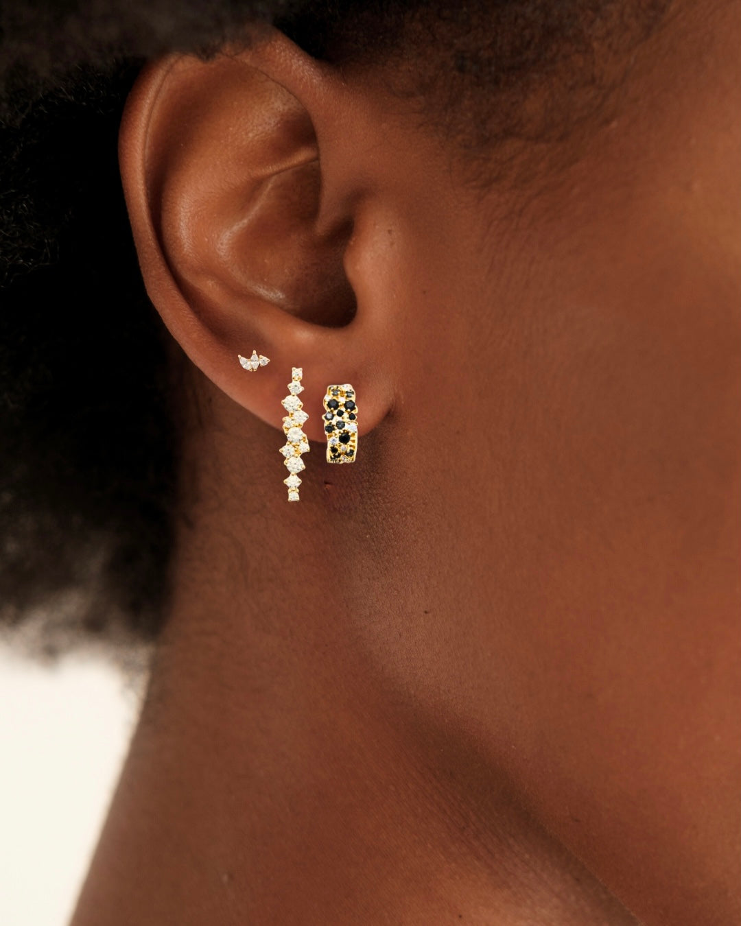 Boucles d'oreilles ANDROMÈDE - noir et doré