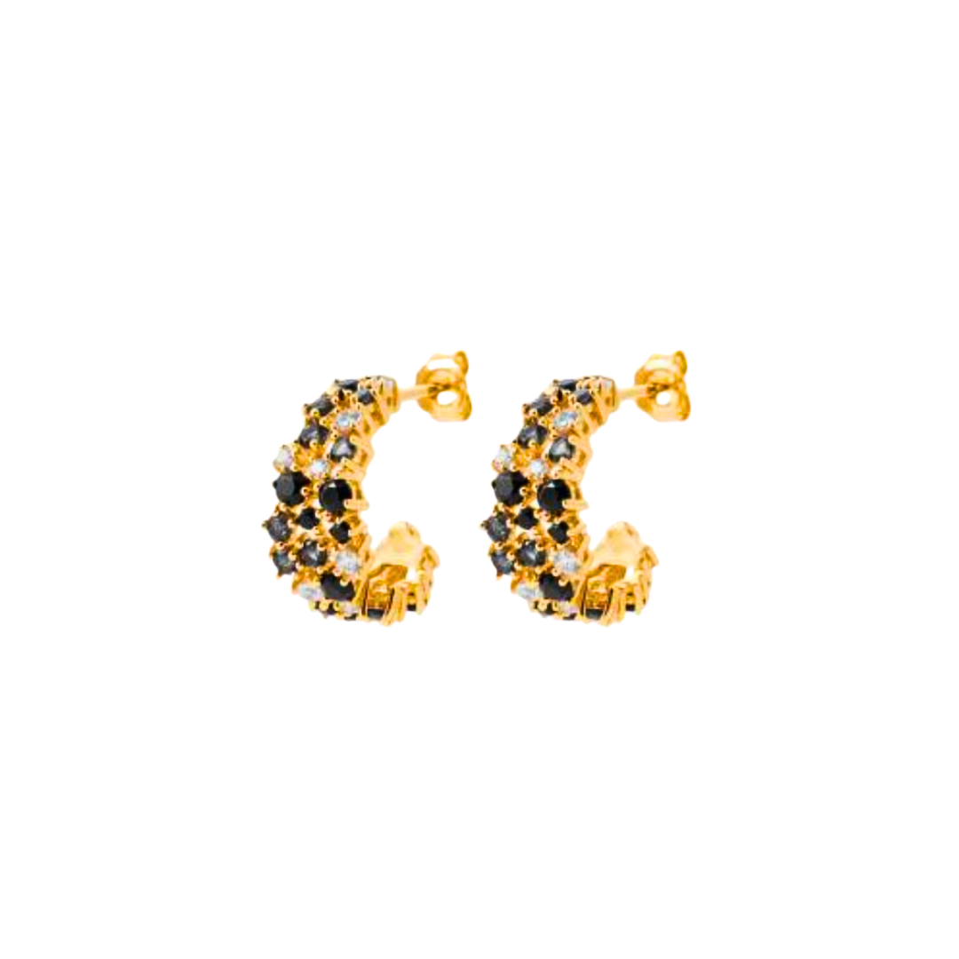 Boucles d'oreilles ANDROMÈDE - noir et doré